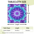 thumbnail image 2 of Purple Blue Tie Dye Spiral Pattern Square Fitted Tablecloth with Elastic Edge,Square Table Cover,Washable Elastic Table Cover for Home Kitchen Party Decor 34"x34", 2 of 6