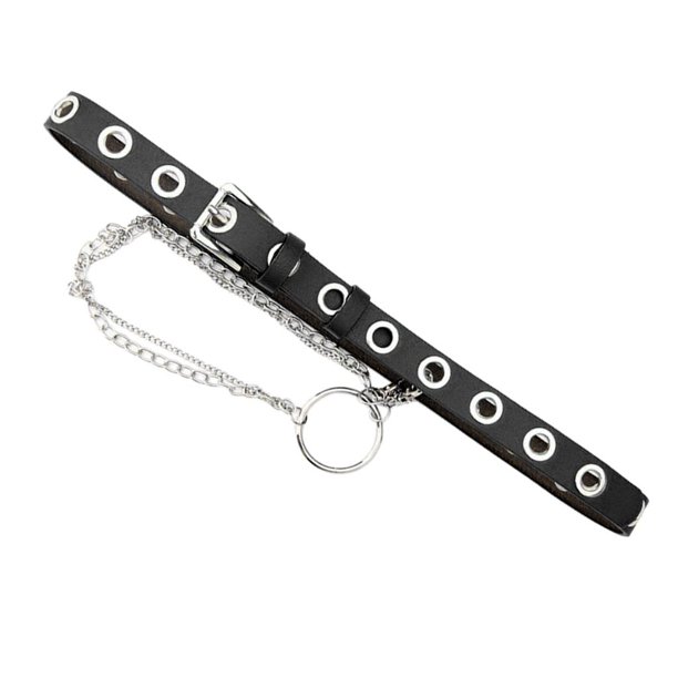 Cinturón con remache para mujer, cinturón con remache de cadena Cinturón para mujer Cinturón de cinturo Cinturón de cadera Cinturón de pantaló Negro BLESIY Cinturón de jeans de cintura punk de moda
