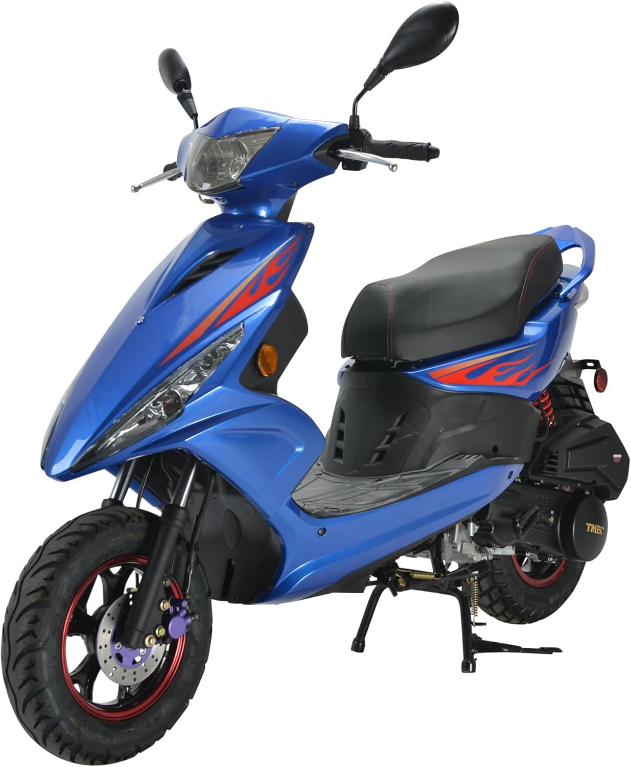 HHH Wave 150cc Fully Automatic Gas Street Scooter Moped for Adults 150cc Street Bike with 10" Aluminum Wheels - Red