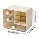 thumbnail image 3 of Organizador de cajas de almacenamiento de sobremesa, armario de almacenamiento de plástico con varios cajones, amarillo blanco 19,3x15,8x12cm para papelería de escritorio de cosméticos, dormitorio, 3 of 6
