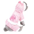 thumbnail image 5 of White Ropa de invierno para perros pequeños, ropa cálida para mascotas con puntos rosas, 5 of 5