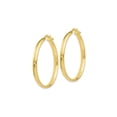 thumbnail image 3 of Gem & Harmony 10K Yellow Gold Hoop Earrings 1 1/4 inches (3mm) for Women, 3 of 5