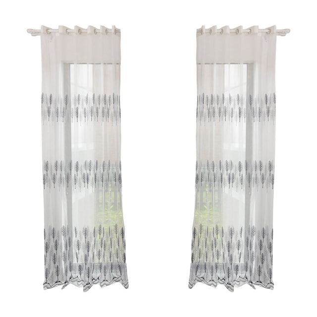 Cortina de poliéster para ventana, cenefas de gasa para decoración de dormitorio y sala de estar (azul)