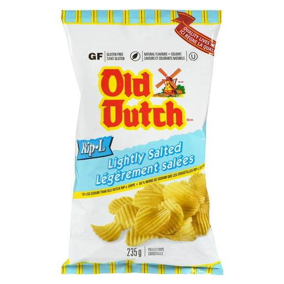 Old Dutch Rip-L Lightly Salted Potato Chips, 235 G