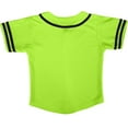 thumbnail image 2 of DIGITMON Kids Baseball Jersey Button Down Premium Two-Striped Sleeve T Shirts Uniform Neon Black for 14y Teenagers, 2 of 4