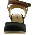 thumbnail image 3 of Soda Womens Request Closed Toe Espadrille Wedge Sandal in Black Dark Tan Linen, 3 of 4