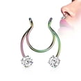 thumbnail image 4 of Fake Clip on Horseshoe with Forward Facing Prong Set CZ, 4 of 8