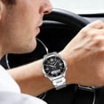 thumbnail image 1 of Reloj de cuarzo unisex con calendario – Reloj de pulsera de acero inoxidable resistente al agua para negocios, para hombres y mujeres, ideal para la oficina, reloj analógico de moda., 1 of 6