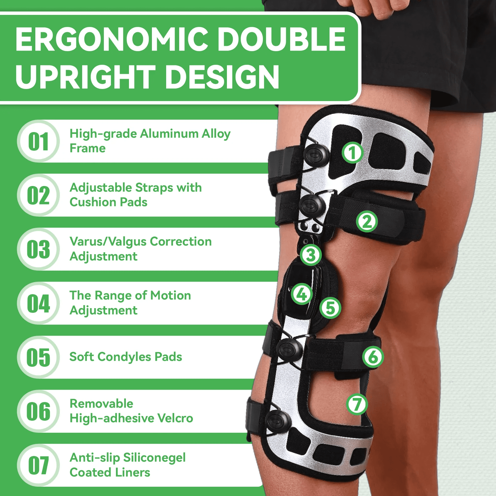 Orthomen OA Unloader Knee Brace Instability of Knee Joint or Ligament Injury & Protect Knee Joint after Knee Surgery (Silver, S/L)