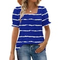 thumbnail image 2 of Daisy Print T-Shirts for Womens V Neck Tee Short Sleeve Tops Loose Fit Tunic Blouses Summer Basic Boho Dressy Cute Tops 2025, 2 of 7