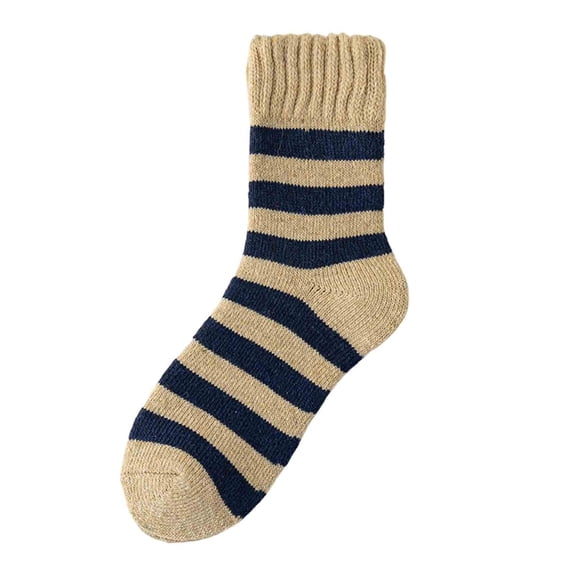 ktowifly Mens Fleece Lined Thick Warm Socks Striped Soft Comfy Casual Crew Trendy Winter Sock Sleepwear