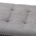 thumbnail image 3 of Bowery Hill Tufted Linen Fabric and Wood Bench in Gray, 3 of 9