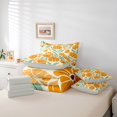 thumbnail image 6 of jejeloiu Boho Floral 7-Piece Twin Bedding For Girls,Earthy Pattern Bedding Comforter Set,Orange Cream,Light Gray Reversible, 6 of 7