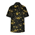 thumbnail image 5 of Wycnly Womens Tops Dressy Casual Short Sleeve V-Neck Sunflower Print Summer Shirts Lightweight Plus Size Lapel Button Cardigan Blouses Yellow S Clearance Clothes, 5 of 5