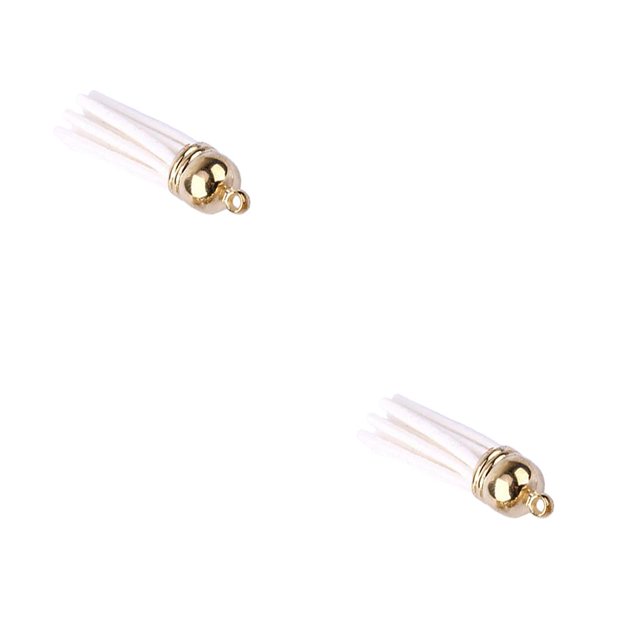 Wosthever 10 piezas de dijes de llavero, colgante exquisito, adorno de flecos, accesorios artesanales, borla de ante artesanal para bricolaje Blanco 2Conjunto