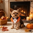 thumbnail image 4 of KKOUHVY Halloween Knitted Pet Collar, Halloween Ghost Cat Dog Knitted Collar, Dog Cat Collars for Kitties Small Medium Dogs Party Outfit, Yellow(M), 4 of 5
