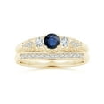thumbnail image 4 of ANGARA Natural Aeon Sapphire & Diamond Three Stone Engagement Ring in 14K Yellow Gold for Women (Size-4mm) | September Birthstone, Anniversary, Jewelry Gift for Women | Natural Sapphire Ring, 4 of 9