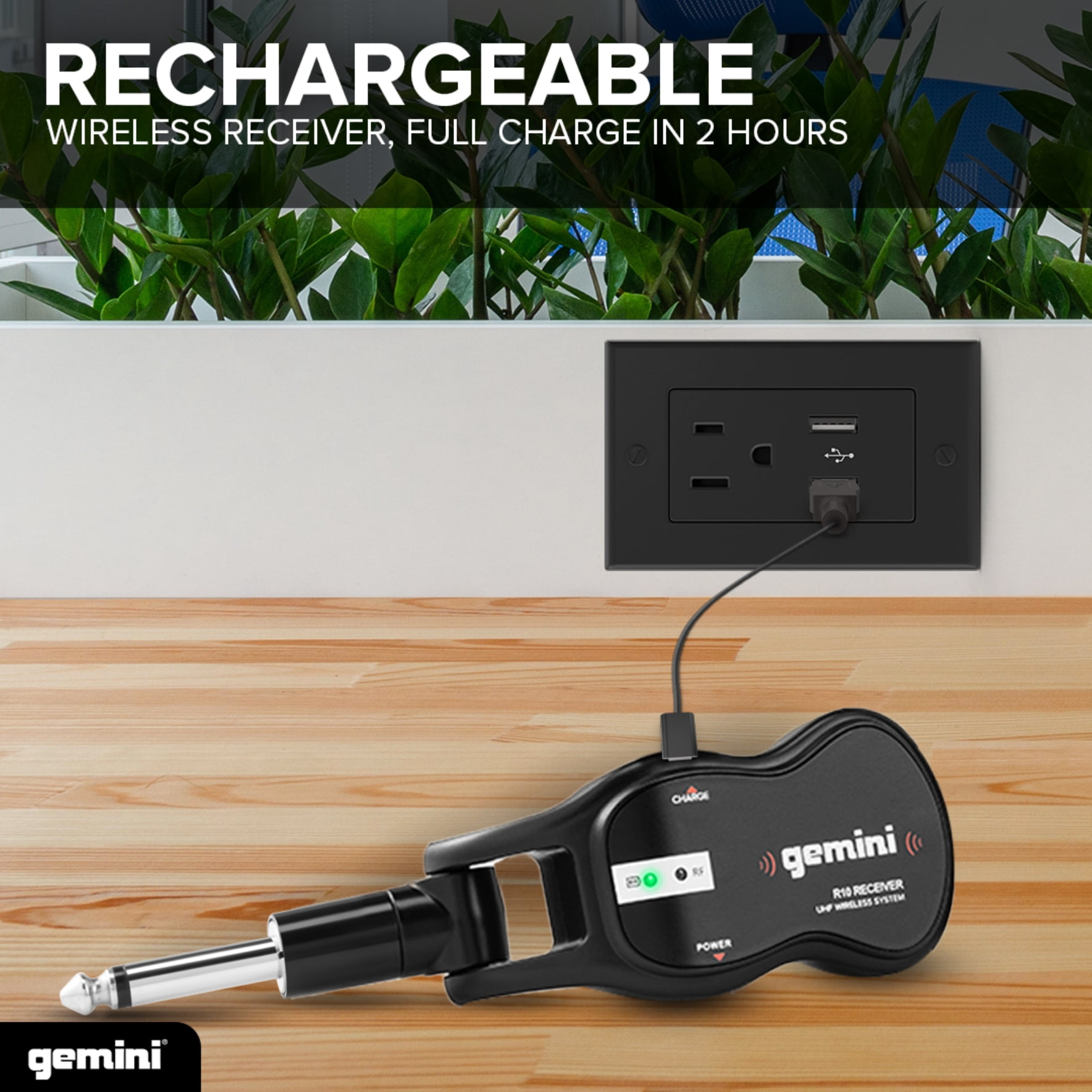 Gemini GMU-HSL100 UHF Single-Channel Wireless Microphone System with Headset Microphone and Lavalier Microphone, GMU-HSL100