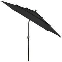 Northlight 9.75ft Outdoor Patio Market Umbrella with Hand Crank and Tilt Black