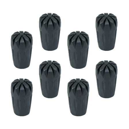 OUNONA Trekking Pole Tip Cover with Rubber Material for Outdoor Use Black Fits on Hard Rocks 8pcs