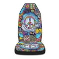 thumbnail image 3 of Hippie Imagine All The People Living Life In Peace Seat Covers Cars, ​Car Truck SUV 2 Piec, 3 of 5