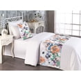 thumbnail image 2 of Dreamy Floral Bed Runner Set, Aquarelle Anemones and Daisy Flowers Pattern on Jumble Background, Decorative Bedding Scarf & a Pillow Sham for Hotels Homes, Twin, Burnt Sienna Off White, by Ambesonne, 2 of 3
