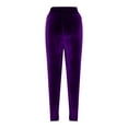 thumbnail image 4 of Hfyihgf Womens Elastic Waist Velvet Trousers Casual High Waist Joggers Loose Straight-Legs Long Pants with Pockets(Purple,S), 4 of 6