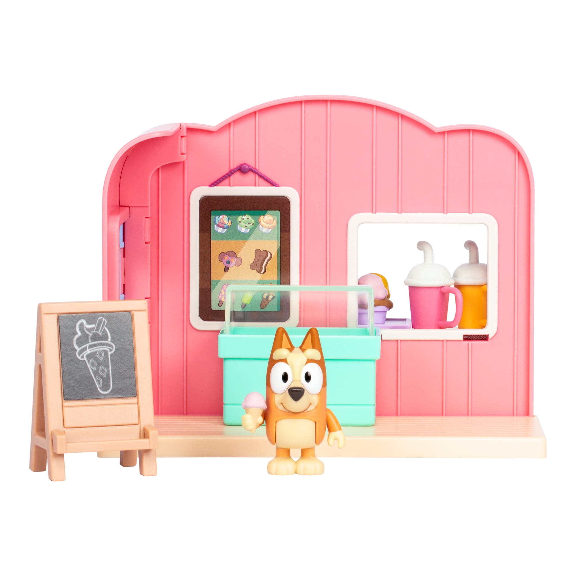 Bluey Mini Playset Ice Cream Shop, Toddler Child, Blue, Play Food, ABS 4.90 inches