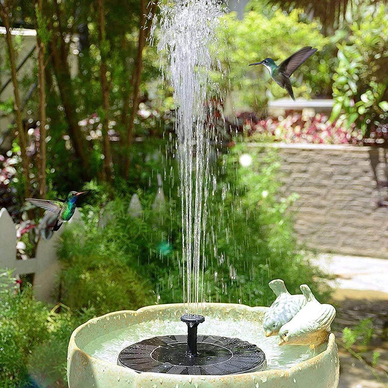 Solar Powered Bionic Fountain Water Floating Pump Fountain Pool Sprinkler Garden 