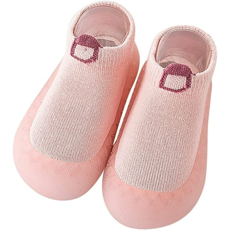 

QWZNDZGR Baby Toddler Indoor House Floor Slipper Toddler Ankle Socks Rubber Sole First Walker Soft Cotton