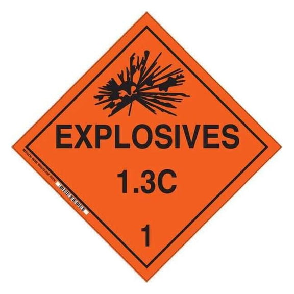 Brady DOT Container Placard,10-3/4" Label W 63389