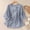 004 Blue, variant on Linen Tops For Women Embroidered 3/4 Sleeve Bohemian Peasant Shirts V Neck Boho Spring 2026 Gauze Cotton Blouse Tunic