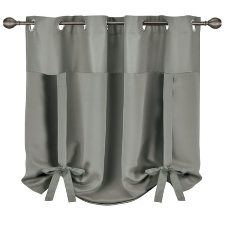 Collections Etc Blackout Tie-Up Grommet Top Curtain 63-1/2 L x 56 W