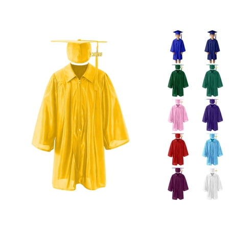 TBWNWG Timeless Graduation Gown And Cap Set for Kids Boys Girls Unisex Preschool Graduation Wear With Tassel for Child Size