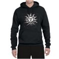 thumbnail image 2 of Wild Bobby Radiating Sun Puff Print Fashion Unisex Hoodie Sweatshirt, Black, Small, 2 of 6