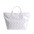 thumbnail image 2 of Stylish Floral Cutout Tote Bag White Waterproof Shoulder Bag Lightweight Spacious Handbag for Beach Travel Shopping Daily Casual Use, 2 of 6