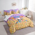 thumbnail image 2 of Castle Fairy Sport Baseball Bat Twin Bedding 7-Piece, Ice Cream Drip Bedding Comforter Set, Purple Blue Pink Yellow, 2 of 7