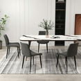 thumbnail image 3 of Set of 4 Modern Dining Chairs Faux Leather Metal Construction Cushioned Seats，Comfortable Office Chair-Gray, 3 of 7