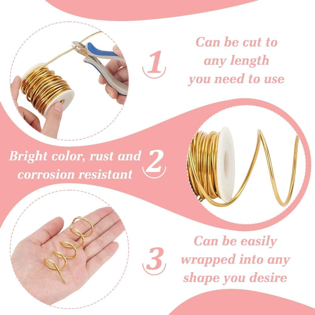 1 Roll 32.8 Feet Bare Solid Brass Wire 10 Gauge Round Soft Brass Wire Pure Brass Wire for Jewelry Making Craft Gem Wrapping