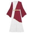 thumbnail image 5 of iiniim Womens Halloween Costume Roman V Neck Queen Princess Ancient Toga Gown Fancy Dress Burgundy XXL, 5 of 7