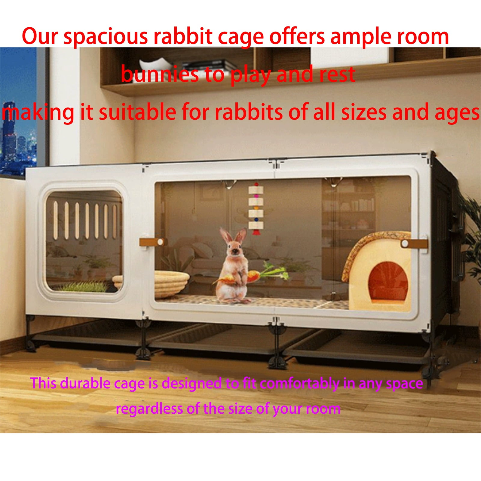 Rabbit Hutch Wooden Guinea Pig House Hamster Cage, Rabbit Cage Playpen - Single-Story Home for Small Animals, Wooden Guinea Pig Cage with Removable Stand