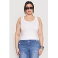 thumbnail image 2 of Womens Plus Size Seamless Ribbed Knit Trim Tank Top, 2 of 5