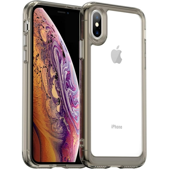 Case for iPhone Xs Max Case Slim Dropproof [Defend from Drop/Scratch/Slip/Fingerprint] Clear Acrylic Hard Back Soft TPU Bumper Hybrid Phone Cover for iPhone Xs Max-Crystal Black