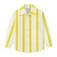 thumbnail image 7 of Tao Tao Striped Button Down Casual Shirts For Toddler Baby Boys Girls Long Sleeve Lapel Collar Blouse Trendy Spring Fall Shirts Yellow 4 Years, 7 of 7