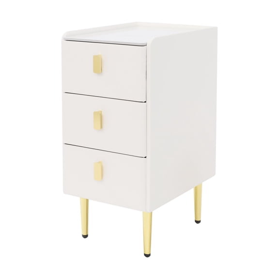 Narrow Nightstand with Drawers, Bedside Table for Bedrooms, Narrow Side Table Leather (11.8*15.7*23.6in)