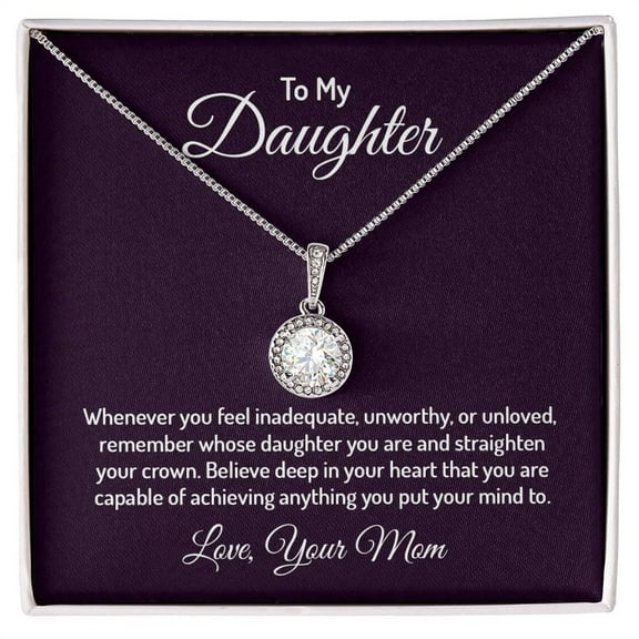 To My Daughter From Mom Inspirational Jewelry Gift with Message Card Christmas Gift Box Standard Box