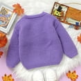 thumbnail image 5 of UngA Toddler Halloween Baby Boy Girl Halloween Sweater Pumpkin Warm Pullover Sweatshirt Knitwear Knitted Spring Fall Clothes Purple,12-18 Months, 5 of 6
