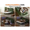 thumbnail image 6 of CHIC HOUSE Queen Sleeper Sofa Bed Pull Out Couch with Mattress USB, Convertible Chenille Couch for Living Room, Loveseat Sleeper Bed for Small Spaces, RV Sofa Sleeper with Cup Holder LED Light, Green, 6 of 9