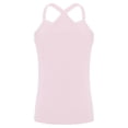 thumbnail image 2 of Eandarui Kids Girls Dance Cotton Tank Top Y-Back Camisole Spaghetti Straps Vest Yoga Workout Basic Pink 160, 2 of 6