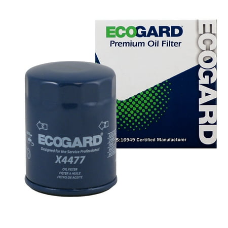 Oil Filter Toyota Corolla 2010 ECOGARD X4477 Spin-On Engine Oil Filter for Conventional Oil - Premium Replacement Fits Toyota Camry, RAV4, Highlander, Solara, Celica, Matrix, Corolla, MR2 / Scion tC, xB / Suzuki SX4, Aerio ()